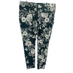 Amuse Society Women's Floral Jeans Skinny Pants Zip Closure Slim Black Size 28